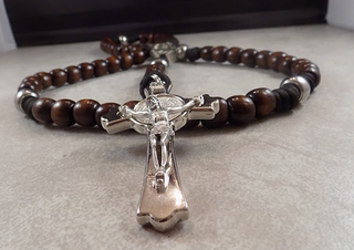 Carpenter I Dark Wood Paracord Rosary