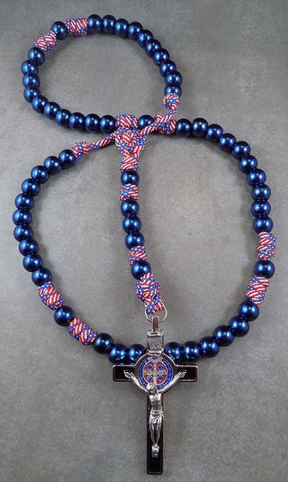 American Blue Paracord Rosary - BMUSB