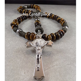 Yeshua Tiger Eye No Center Paracord Rosary