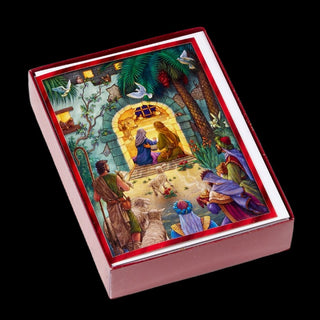 Peaceful Nativity Christmas Cards Box - BRWPEN