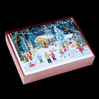 Woodland Skaters Christmas Cards Box - BRWWDL