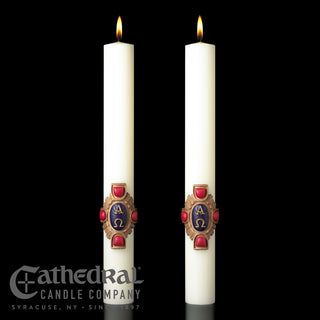 Complementing Altar Candles for Christ Victorious Paschal Candle  - CC-PCAC-CV