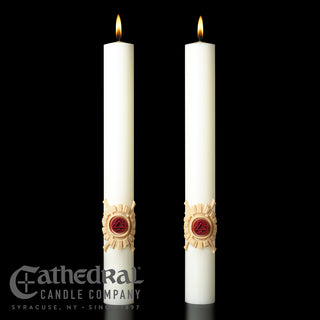Complementing Altar Candles for Holy Trinity Paschal Candle  - CC-PCAC-HT