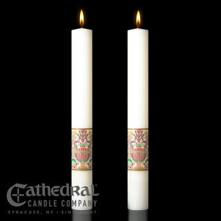 Complementing Altar Candles for Investiture (Coronation of Christ) Paschal Candle  - CC-PCAC-INV