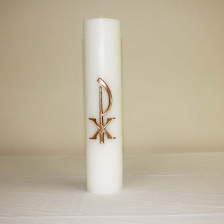 90401 Chi-Rho Gold Embossed 3" x 14" Christ Candle