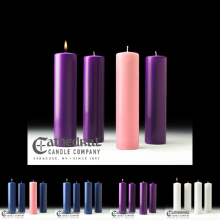 Church Advent Stearine Pillar Candle Set - C-CHURCH-ADVENT-SP