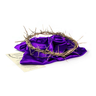 Crown Of Thorns 13” With 28” Purple Cloth - COT-04