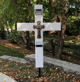 36" Illuminated Outdoor Cross with St Benedict Crucifix