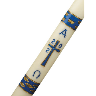 Gloria Dark Blue Paschal Candle - D-PASCHAL-GLORIA-DKB