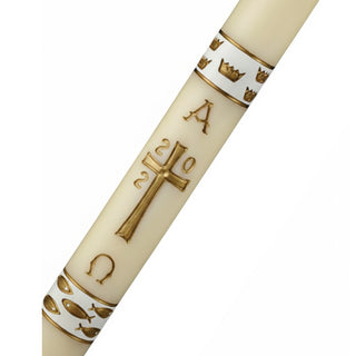Gloria White Paschal Candle - D-PASCHAL-GLORIA-WH