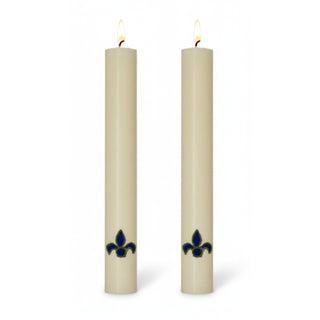 Complementary Altar Candles for Fleur de Lis Blue Paschal Candle - D-PCAC-FDL-BLU