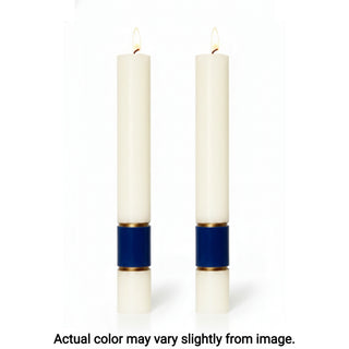 Complementary Altar Candles for Gloria Dark Blue Paschal Candle - D-PCAC-GLORIA-DKB