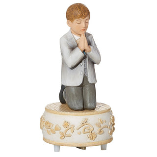 Remembrance of Me First Communion Musical Figurine - Boy - D1023