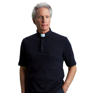 Desta Cotton Clergy Collar Short-Sleeve Polo Shirt - D197-PSHI