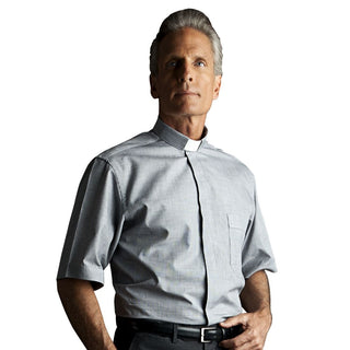 Fil a Fil Cotton Short Sleeve Tab Collar Shirt - D200-PRT