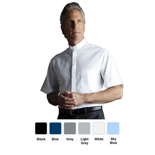 Desta Slim Fit Short Sleeve Tab Collar Clergy Shirt - D226