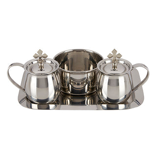 Cruet Set With Tray & Bowl - Stainless Steel - D3118