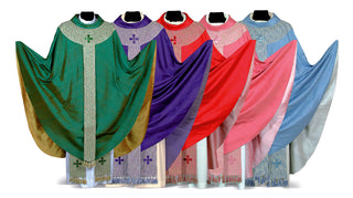 Desta Silk Medieval Chasuble - Pallium in Matelasse - D6001-CHA