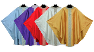 Desta Silk Medieval Chasuble - Band in Matelasse - D6002