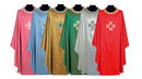 Desta Silk Medieval Chasuble - One Cross in Matelasse - D6003-CHA