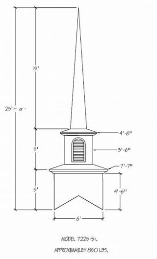 7225-S-L Steeple with Louvers