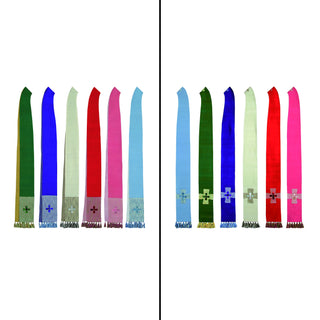 Silk Priest Stole - Small/Big Cross Pattern - DESTA-STOLE-PRT