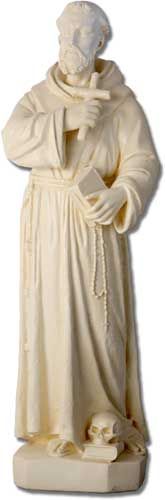 F8042 St. Francis Holding Cross Statue