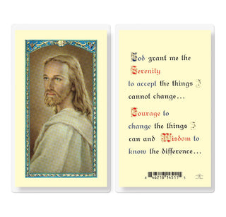 Serenity Prayer with Head of Christ Artwork - Holy Card - E24-126