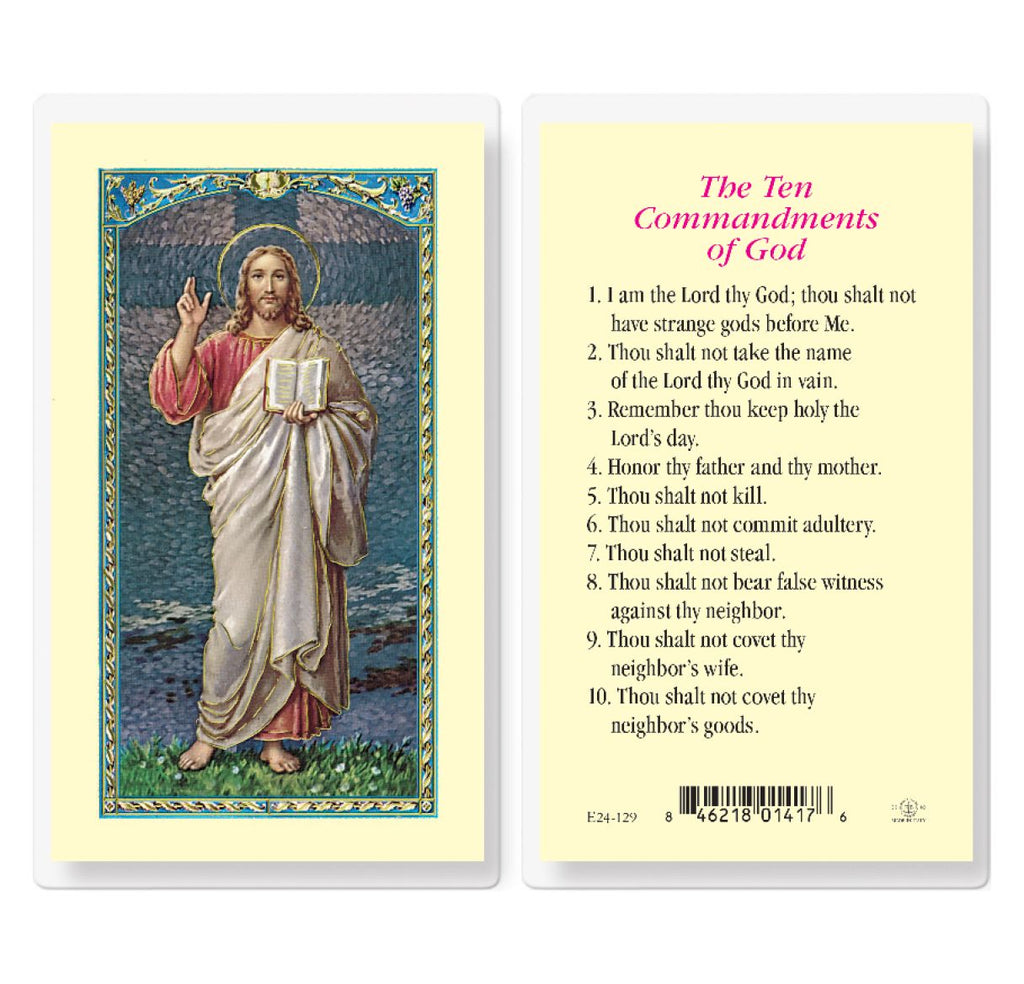 The Ten Commandments of God - Holy Card - E24-129 – Church Supply Warehouse