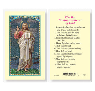 The Ten Commandments of God - Holy Card - E24-129