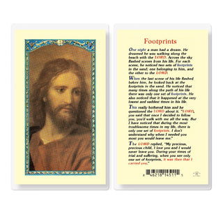 Footprints Poem  - Holy Card - E24-155