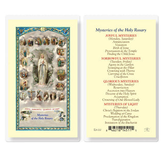 Mysteries of the Holy Rosary - Holy Card - E24-212