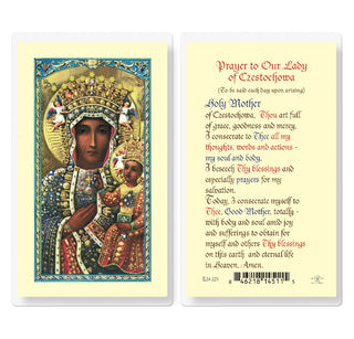 Prayer to Our Lady of Czestochowa - Holy Card - E24-223