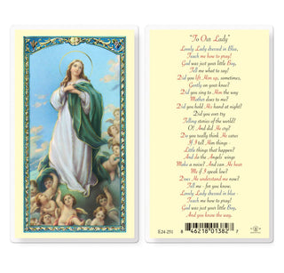 Lovely Lady Dressed in Blue - Holy Card - E24-251