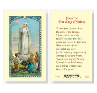 Prayer to Our Lady of Fatima - Holy Card - E24-257