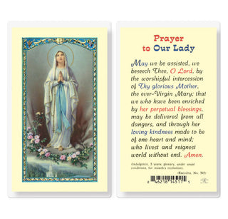 Prayer to Our Lady of Lourdes - Holy Card - E24-274