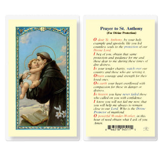 Prayer to St. Anthony For Divine Protection - Holy Card - E24-302