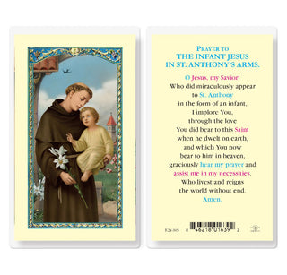 Prayer to the Infant Jesus in St. Anthony's Arms - Holy Card - E24-305