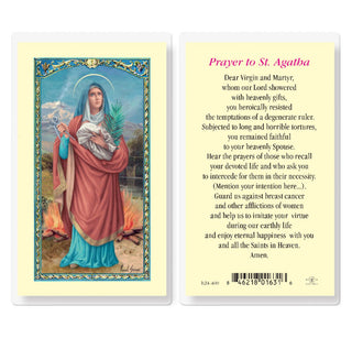 Prayer to St. Agatha - Holy Card - E24-400