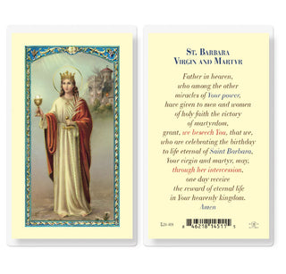 St. Barbara Virgin & Martyr - Holy Card - E24-408