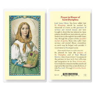 Prayer in Honor of St. Dymphna - Holy Card - E24-434