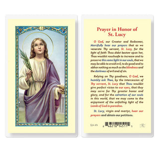 Prayer in Honor of St. Lucy - Holy Card - E24-478