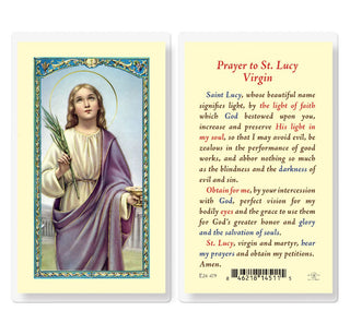 Prayer to St. Lucy Virgin - Holy Card - E24-479