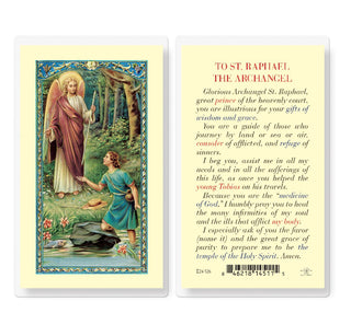 Prayer to St. Raphael the Archangel - Holy Card - E24-526