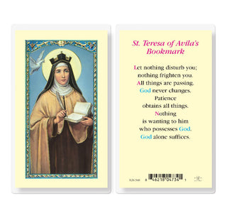 St. Teresa of Avila's Bookmark - Holy Card - E24-548