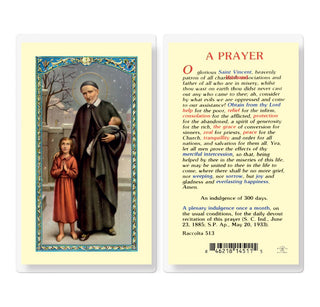 A Prayer to Saint Vincent - Holy Card - E24-562