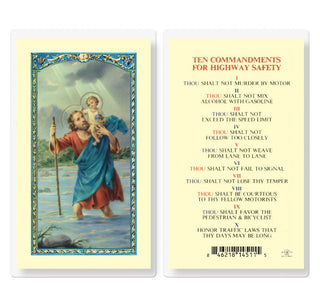 Ten Commandments For Highway Safety - Holy Card - E24-625