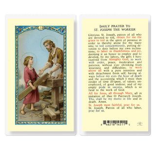 Daily Prayer to St. Joseph the Worker - Holy Card - E24-635