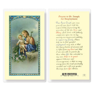 Prayer to St. Joseph for Employment - Holy Card - E24-637