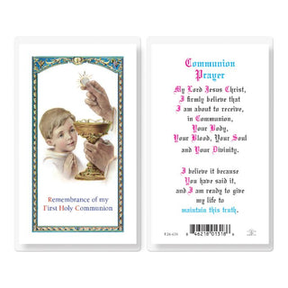 Communion Boy Holy Card - E24-670